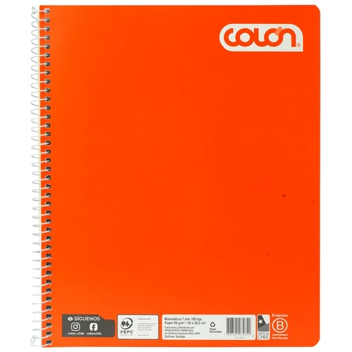 Cuaderno Universitario Liso 7 Mm 100 Hojas Colores Surtidos